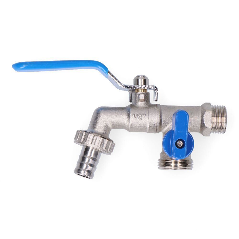 GRIFO DE ESFERA DOBLE SALIDA CON CODO 1/2″ x 3/4″ x 3/4″