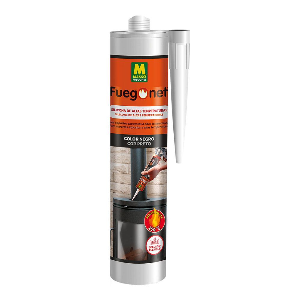 SILICONA REFRACTARIA NEGRO 300 ml