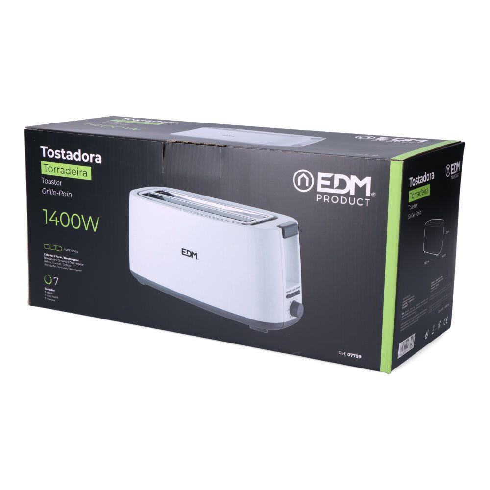 TOSTADORA DOBLE RANURA LARGA WHITE DESIGN 1400 W - Imagen 4