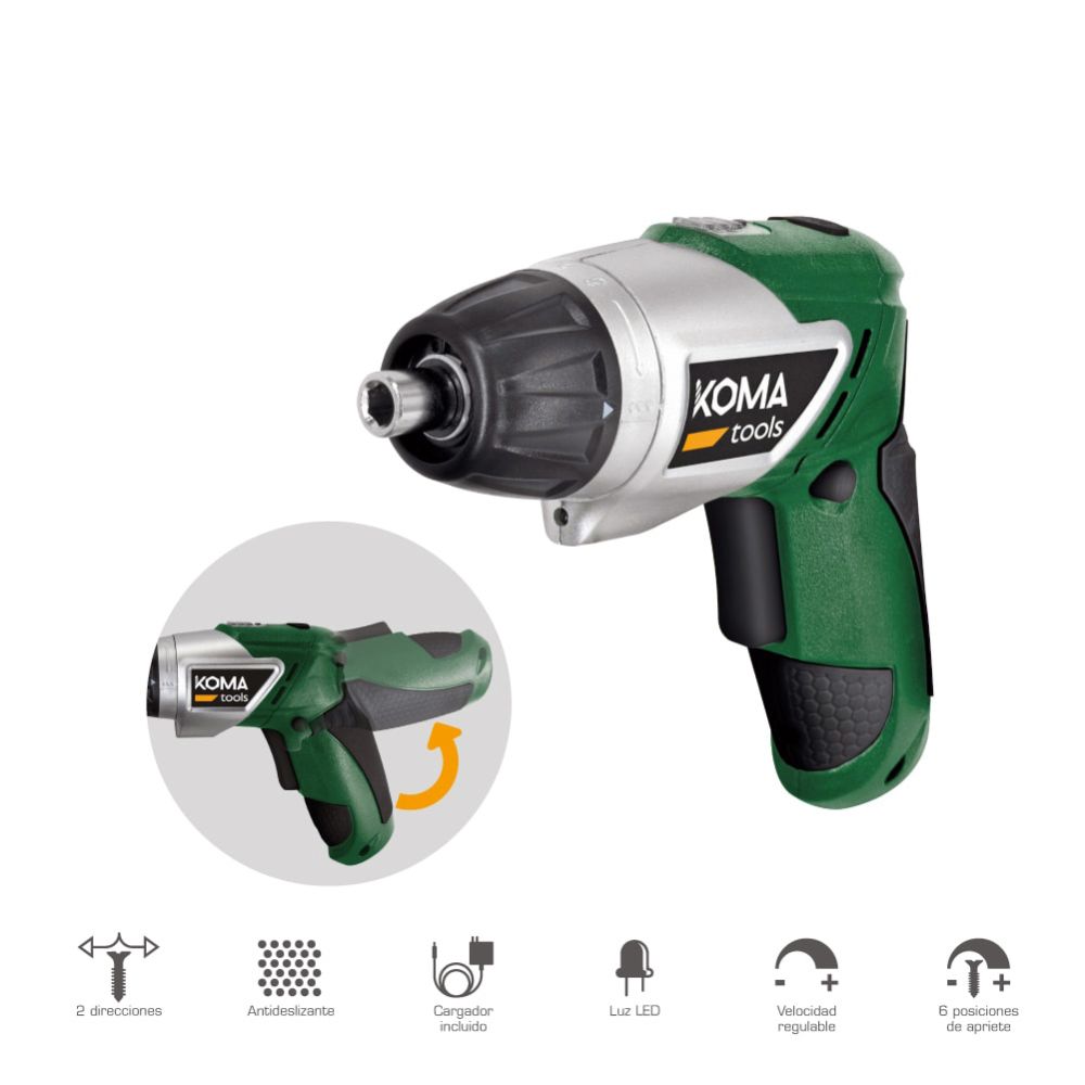 ATORNILLADOR RECARGABLE, 3,6V CON CARGADOR