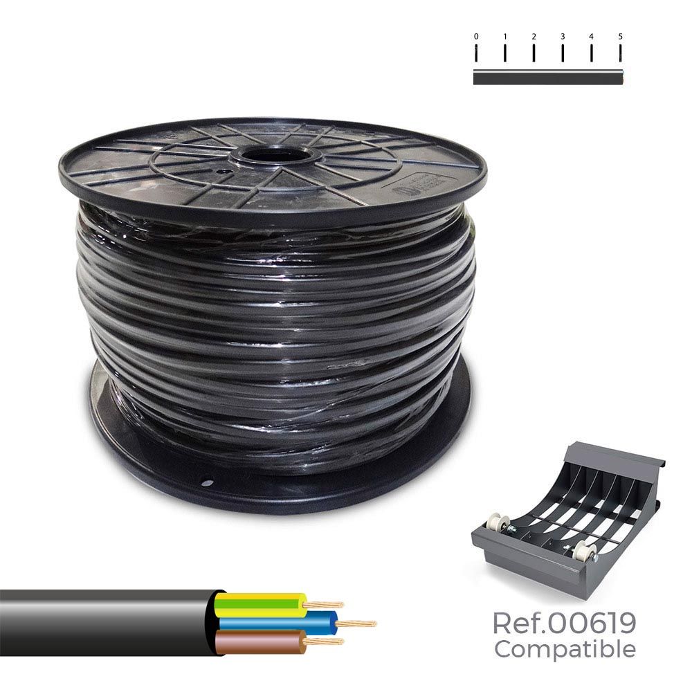 MANGUERA TUBULAR VV-K06/1KV 3 G 4,00 mm² NEGRA, 100 m. (BOBINA GRANDE)