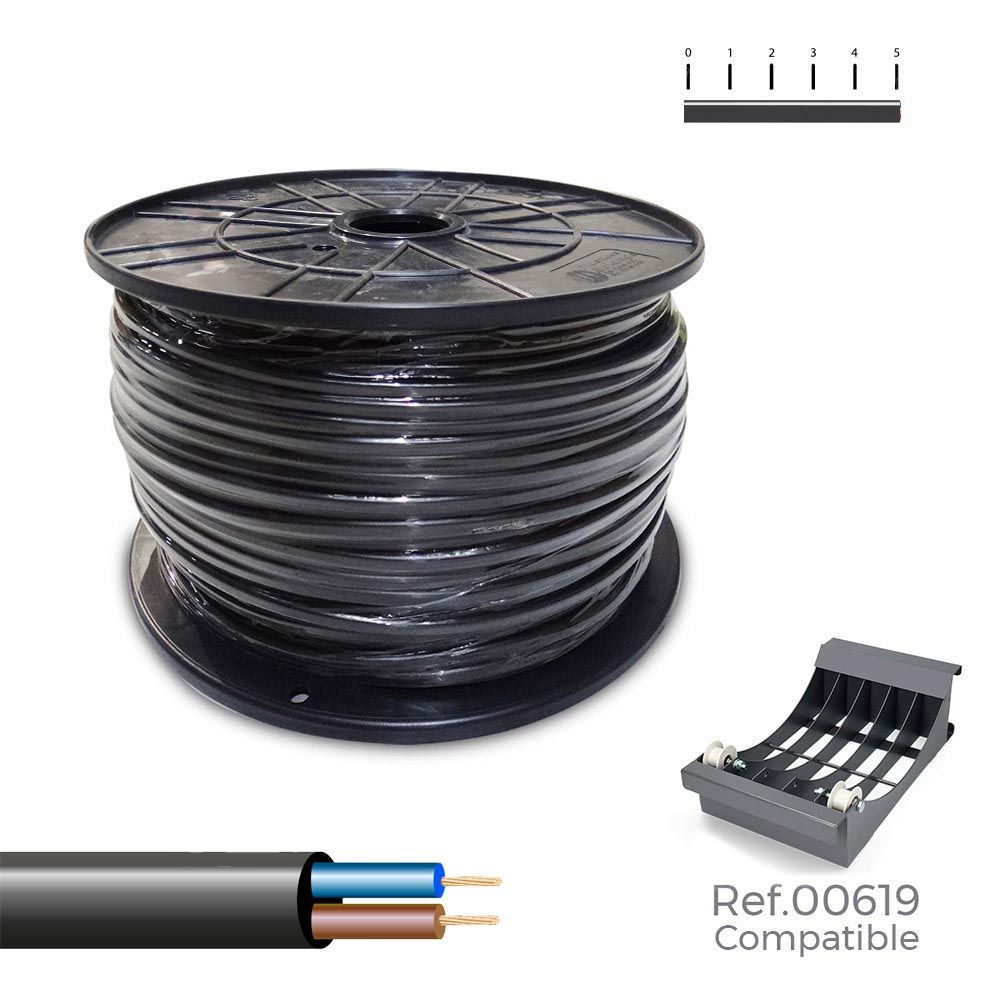 MANGUERA TUBULAR VV-K06/1KV 2 x 1,50 mm² NEGRA, 200 m. (BOBINA GRANDE)