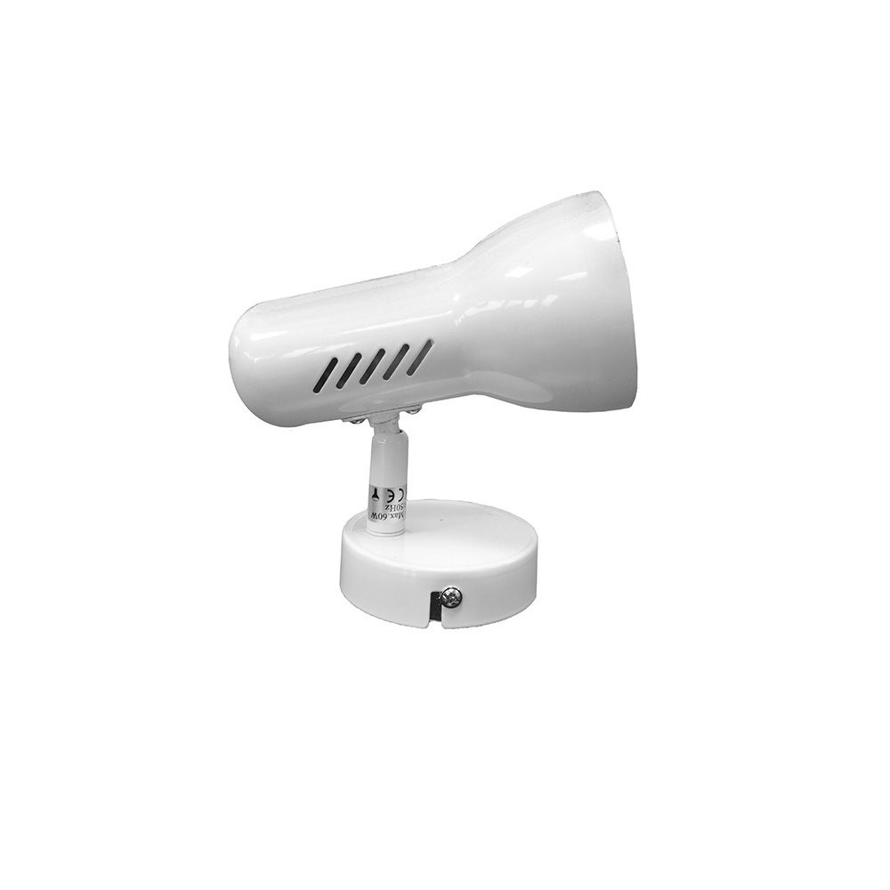 FOCO 1 ELEMENTO MODELO GALAXY E27 60 W (BOMBILLA NO INCLUIDA) COLOR BLANCO  Ø 9 x 14 cm