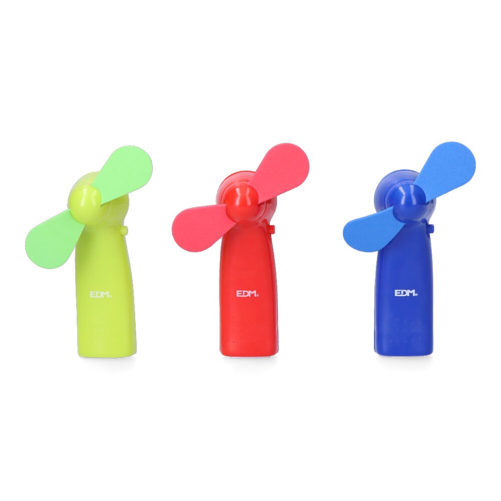 VENTILADOR A PILAS «FUNNY COLORS» 2 x AA (NO INCLUIDAS) EDM COLORES SURTIDOS
