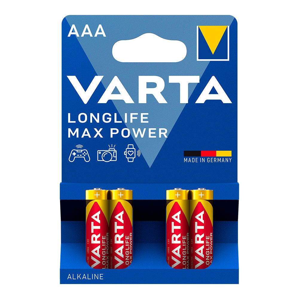PILA ALKALINA LONGLIFE MAX POWER AAA – LR03 (BLISTER 4 unid.) Ø10,5×44,5mm