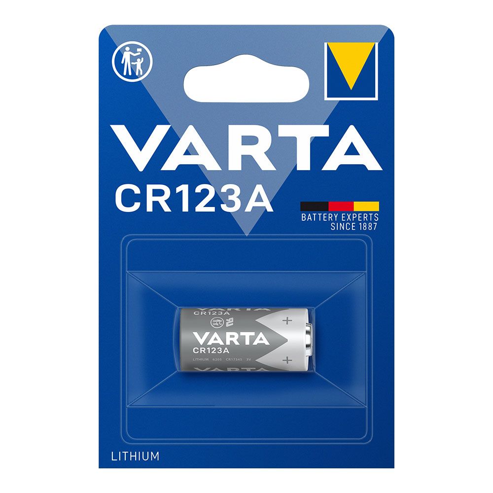 PILA VARTA LITHIUM CR123A 3V (BLISTER 1 unid.) Ø17×34,5mm