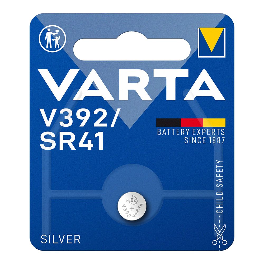 MICRO PILA DE BOTÓN SILVER SR41 – V392 1,55 V Ø7,9 x 3,6 mm BLISTER