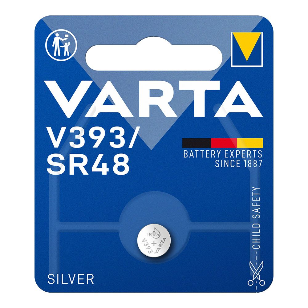 MICRO PILA DE BOTÓN SILVER SR48 – V393 1,55 V Ø7,9 x 5,4 mm BLISTER