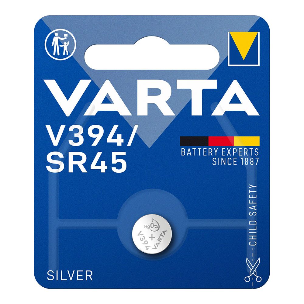 MICRO PILA DE BOTÓN SILVER SR45 – V394 1,55 V Ø9,5 x 3,6 mm BLISTER