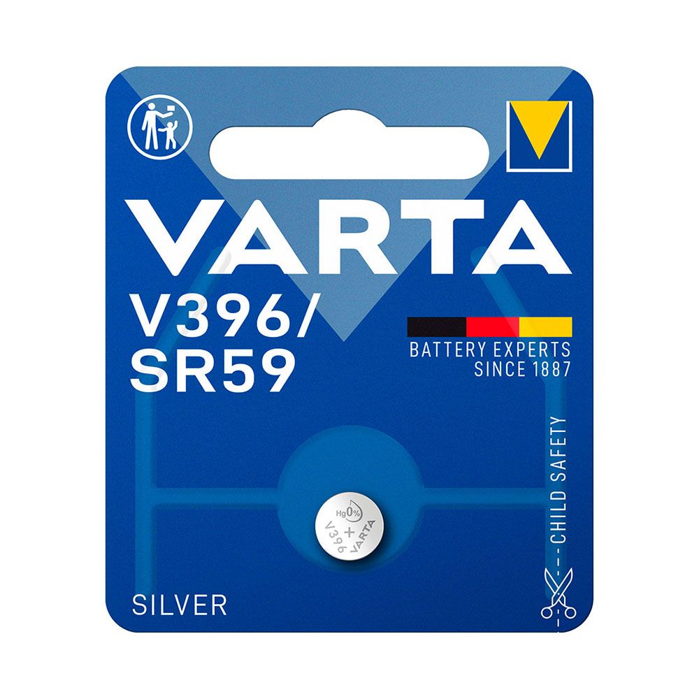 MICRO PILA DE BOTÓN SILVER SR59 – V396 1,55 V Ø7,9 x 2,60 mm BLISTER