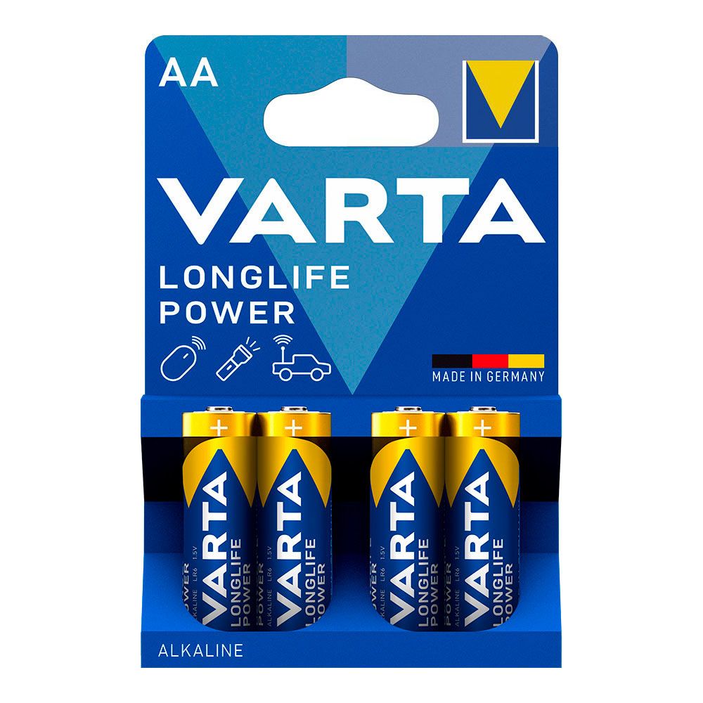 PILA ALKALINA LONGLIFE POWER AA – LR06 2 TIRAS (10 BLISTERS 4 unid.) Ø14,5 x 50,5 mm PRECIO POR BLISTER