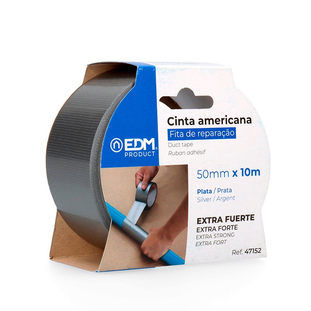 CINTA  AMERICANA PLATA 50 mm x 10 m
