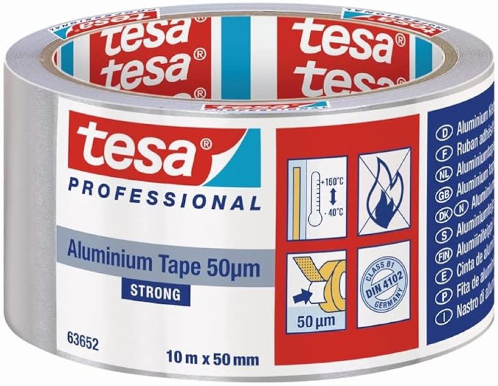 CINTA DE ALUMINIO UNIVERSAL 50 MICRAS CON PROTECTOR 50 mm x 10 m