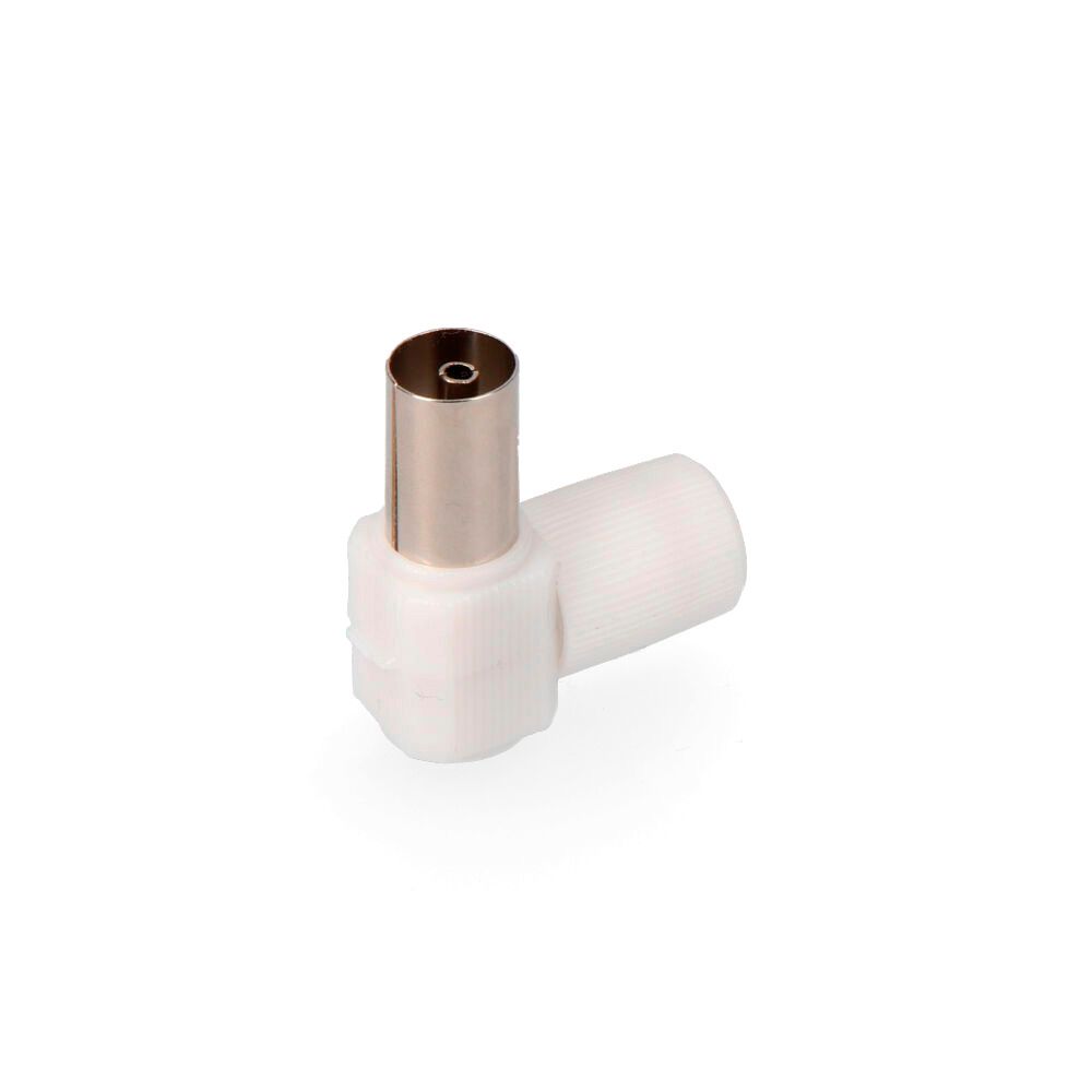 BASE AEREA TV ACODADA 9,5mm. HEMBRA RETRACTILADO