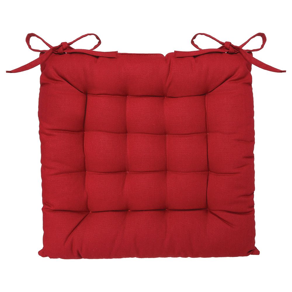 COJÍN PARA SILLA ESTILO GALLETA COLOR GRANATE 38 x 38 cm