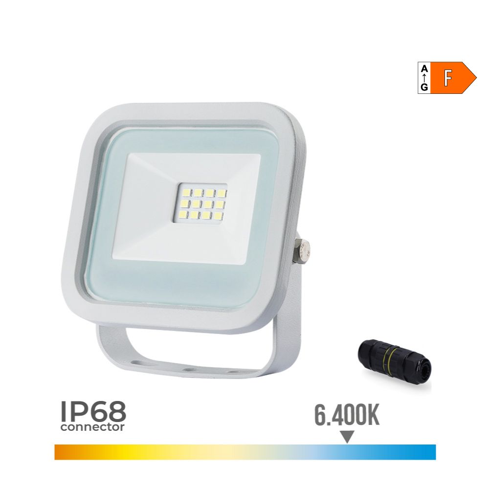 FOCO PROYECTOR LED BLANCO 10 W 800 lm 6400 K LUZ FRÍA – 9,2 x 2,7 x 8,1 cm