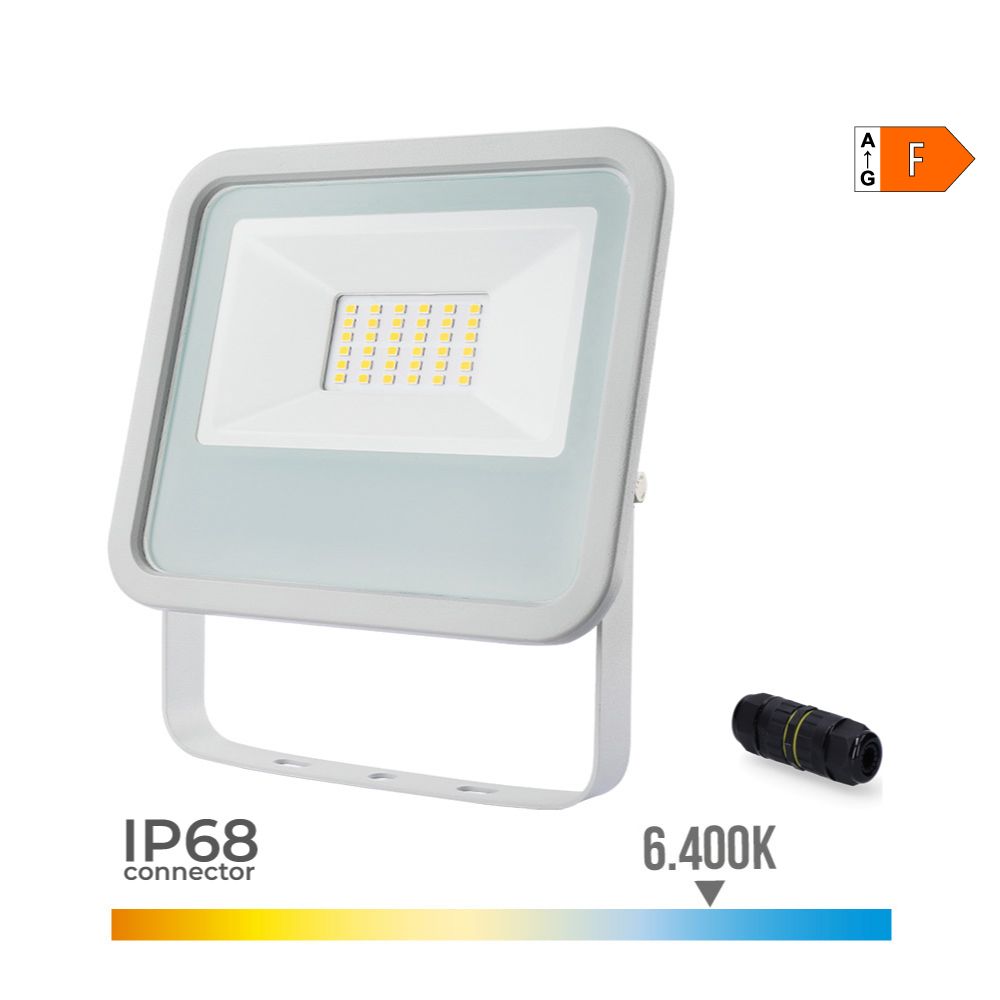 FOCO PROYECTOR LED BLANCO 30 W 2370 lm 6400 K LUZ FRÍA – 15,8 x 2,9 x 13,5 cm
