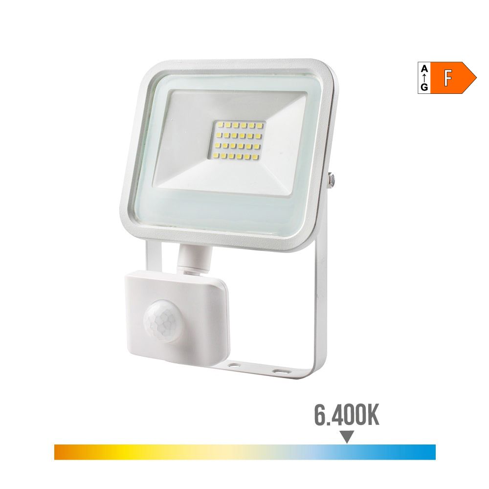 FOCO PROYECTOR LED CON SENSOR DE PRESENCIA 20 W, 1520 lm, 6400 K, LUZ FRÍA – 12,4 x 4,5 x 15,8 cm