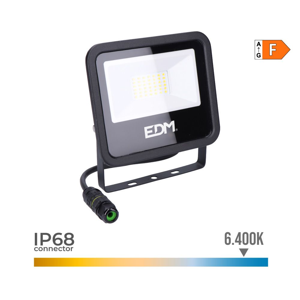 FOCO PROYECTOR LED 30 W 2370 lm 6400 K LUZ FRÍA, BLACK SERIES – 15,8 x 13,5 x 2,9 cm