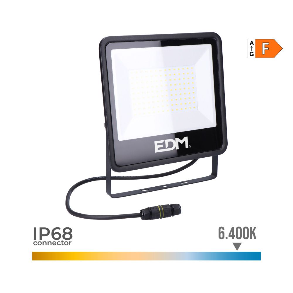 FOCO PROYECTOR LED 100 W 8200 lm 6400 K LUZ FRÍA, BLACK SERIES – 24,6 x 22,8 x 2,9 cm