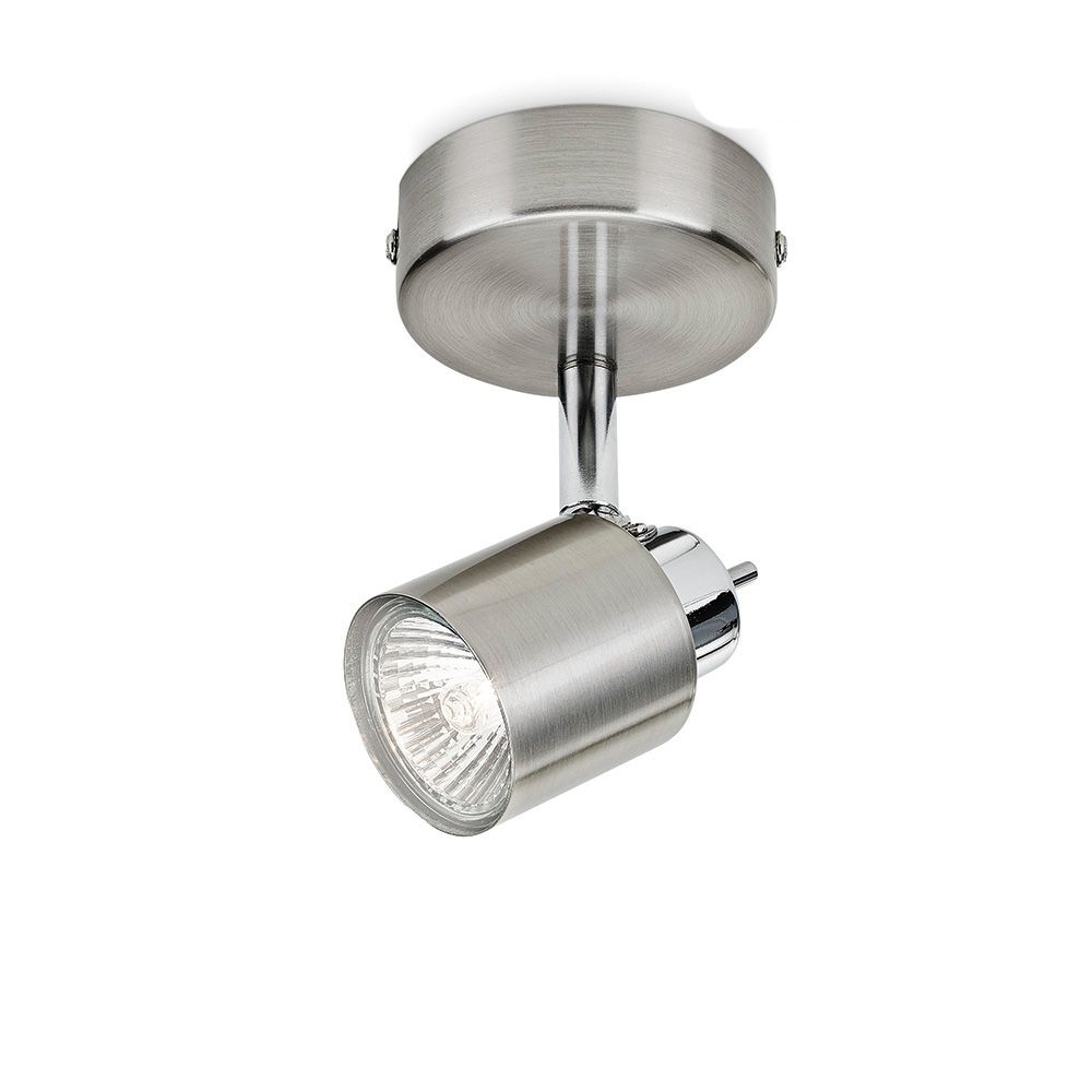 FOCO 1 ELEMENTO MERANTI GU10 (BOMBILLA NO INCLUIDA) COLOR CROMO MATE 15,5 x 10 x 8 cm