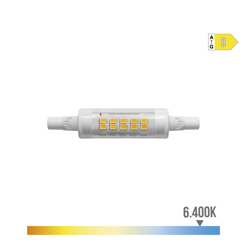 BOMBILLA LINEAL LED 78 mm R7s 5.5 W 800 lm 6400 K LUZ FRÍA Ø1,6 x 7,8 cm