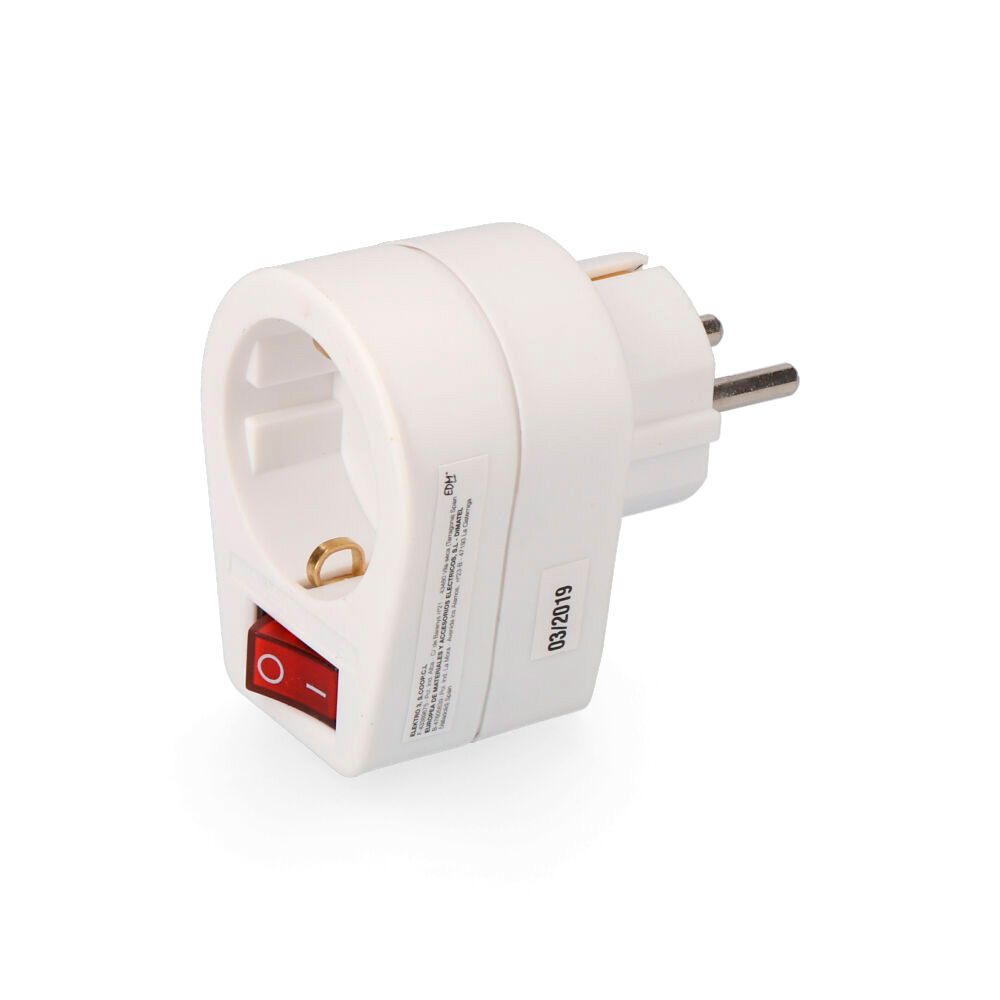 CLAVIJA ADAPTADORA CON INTERRUPTOR (RETRACTILADA) EDM