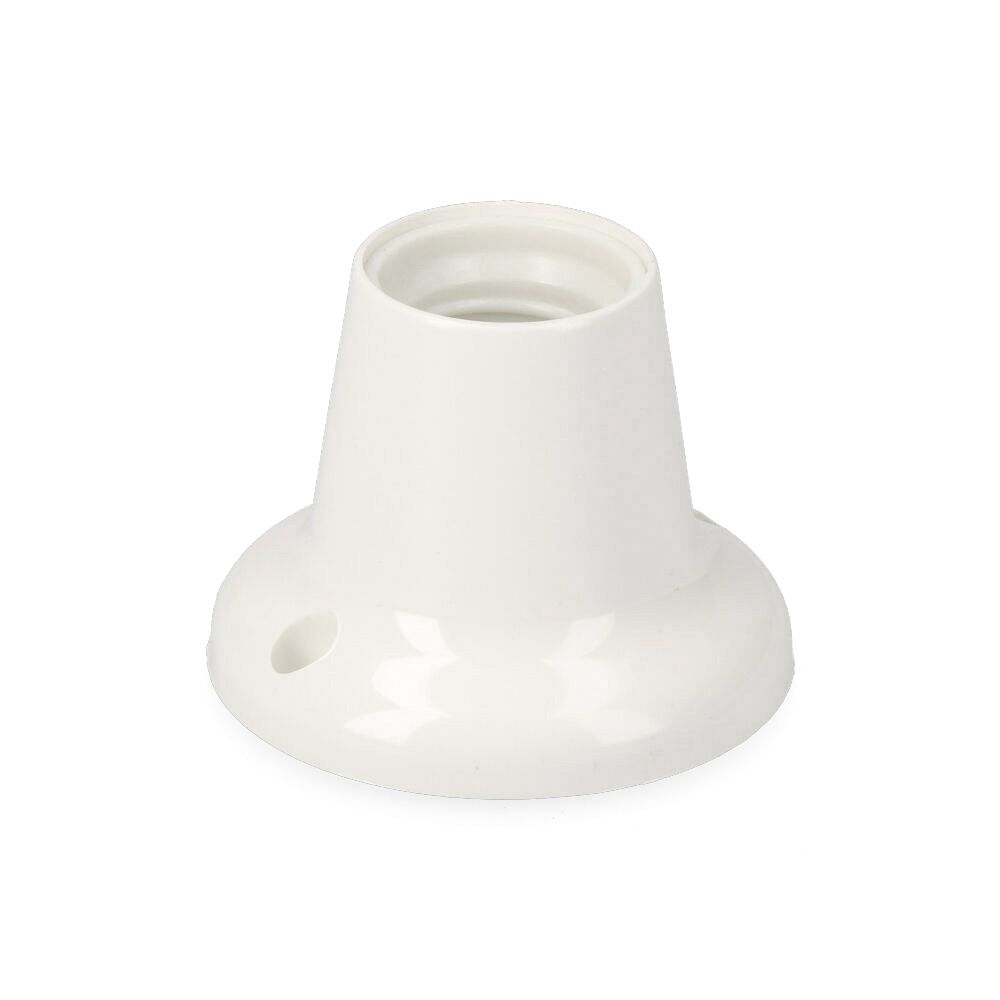 PORTALAMPARAS E27, ZOCALO RECTO, 4A 250V~, BLANCO (RETRACTILADO)
